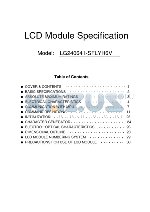 LG240641-SFLYH6V datasheet - LCD Module