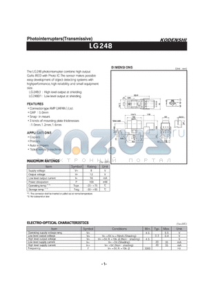 LG248 datasheet - Photointerrupters(Transmissive)