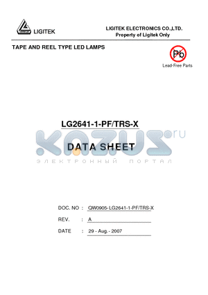 LG2641-1-PF-TRS-X datasheet - TAPE AND REEL TYPE LED LAMPS