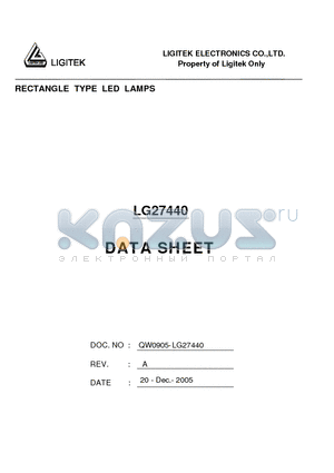 LG27440 datasheet - RECTANGLE TYPE LED LAMPS