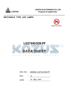 LG27440-S28-PF datasheet - RECTANGLE TYPE LED LAMPS