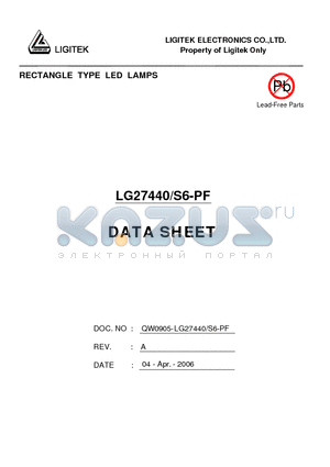 LG27440-S6-PF datasheet - RECTANGLE TYPE LED LAMPS