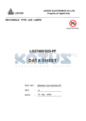 LG27460-S23-PF datasheet - RECTANGLE TYPE LED LAMPS