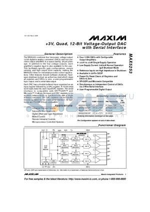 MAX5253BC/D datasheet - 3V, Quad, 12-Bit Voltage-Output DAC with Serial Interface