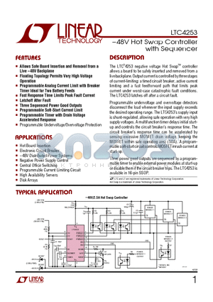 LTC4253IGN datasheet - -48V Hot Swap Controller with Sequencer