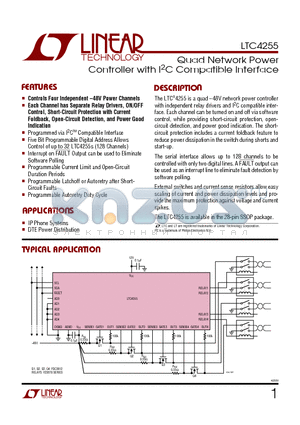 LTC4255CG datasheet - Quad Network Power Controller with I2C Compatible Interface