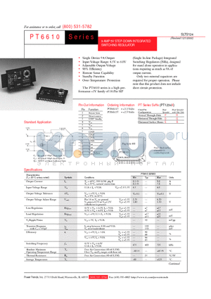 PT6613 datasheet - 9 AMP 5V STEP-DOWN INTEGRATED SWITCHING REGULATOR