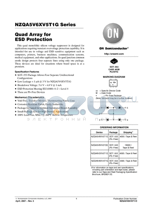 NZQA5V6XV5T3G datasheet - Quad Array for ESD Protection