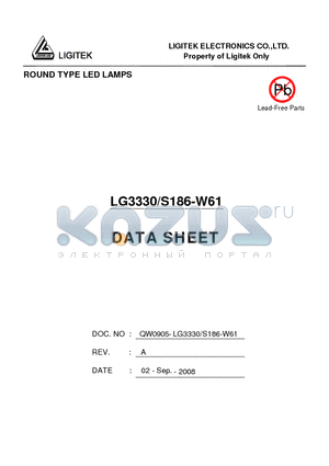 LG3330-S186-W61 datasheet - ROUND TYPE LED LAMPS
