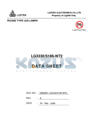 LG3330-S186-W72 datasheet - ROUND TYPE LED LAMPS