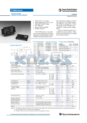 PT6684R datasheet - 5 Amp 18-36V Input Integrated Switching Regulator