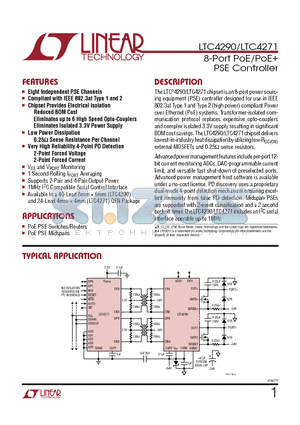 LTC4266 datasheet - 8-Port PoE/PoE PSE Controller