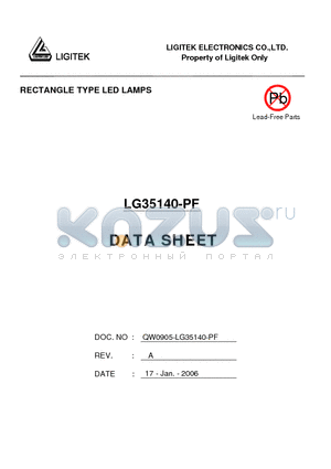 LG35140-PF datasheet - RECTANGLE TYPE LED LAMPS