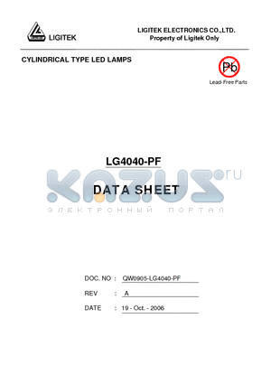 LG4040-PF datasheet - CYLINDRICAL TYPE LED LAMPS