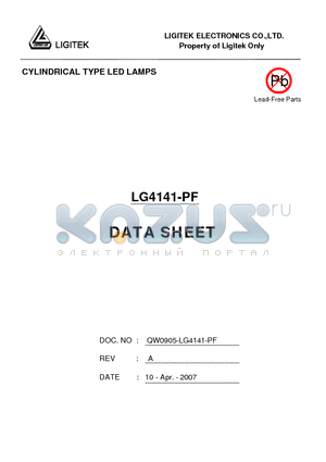 LG4141-PF datasheet - CYLINDRICAL TYPE LED LAMPS
