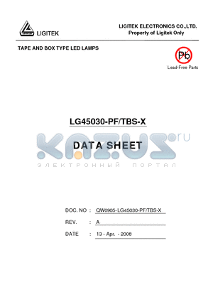 LG45030-PF-TBS-X datasheet - TAPE AND BOX TYPE LED LAMPS