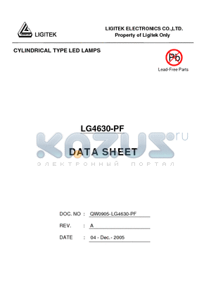 LG4630-PF datasheet - CYLINDRICAL TYPE LED LAMPS