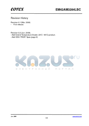 EM42AM3284LBC-6F datasheet - 512Mb (4M4Bank32) Double DATA RATE SDRAM