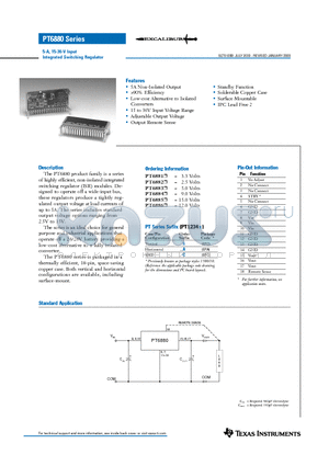 PT6884 datasheet - 5-A, 15-36-V Input Integrated Switching Regulator