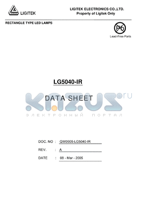 LG5040-IR datasheet - RECTANGLE TYPE LED LAMPS