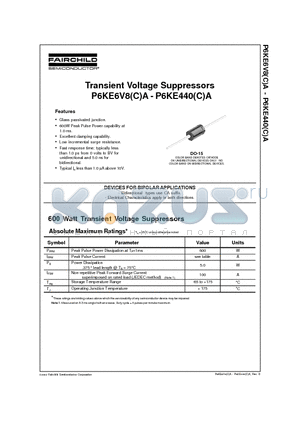 P6KE180A datasheet - Transient Voltage Suppressors P6KE6V8(C)A - P6KE440(C)A