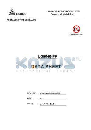 LG5040-PF datasheet - RECTANGLE TYPE LED LAMPS