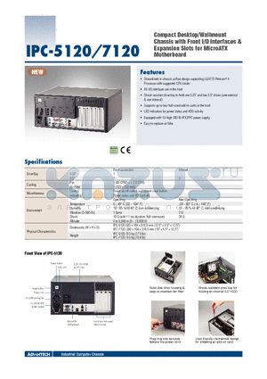 IPC-5120-25ZBE datasheet - Compact Desktop/Wallmount Chassis with Front I/O Interfaces & Expansion Slots for MicroATX Motherboard