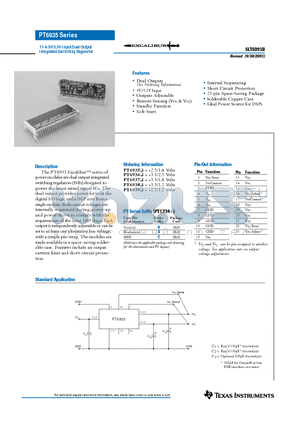 PT6935 datasheet - 11-A 5V/3.3V-Input Dual Output Integrated Switching Regulator