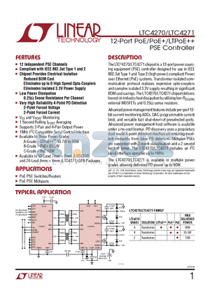 LTC4278 datasheet - 12-Port PoE/PoE/LTPoE PSE Controller