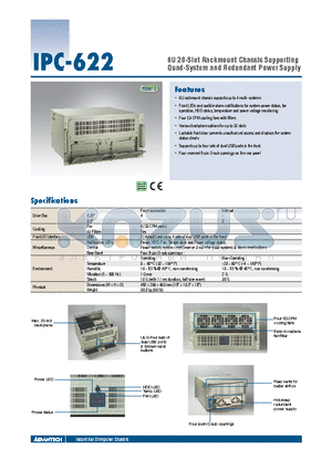 IPC-622 datasheet - 6U 20-Slot Rackmount Chassis Supporting Quad-System and Redundant Power Supply