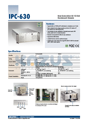 IPC-630MB-30ZE datasheet - New Generation 4U 15-Slot Rackmount Chassis