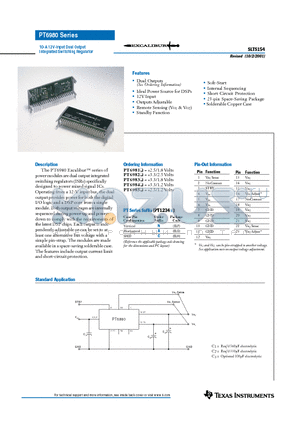 PT6981C datasheet - 10-A 12V-Input Dual Output Integrated Switching Regulator