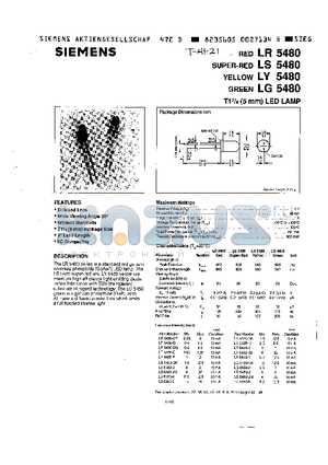 LG5480-J datasheet - T1 (5mm) LED LAMP