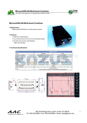JXMBHL-T-M-01 datasheet - Microcell/WLAN Multi-band Combiner