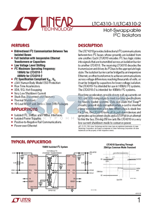 LTC4310CDD-2-TRPBF datasheet - Hot-Swappable I2C Isolators