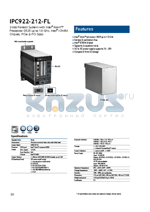 IPC922-212-FL datasheet - Compact & front I/O design