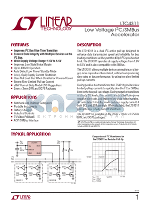 LTC4311CDC-TRPBF datasheet - Low Voltage I2C/SMBus Accelerator