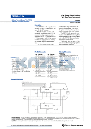 PT7708 datasheet - 20 Amp Current Booster for PT7708 Integrated Switching Regulator