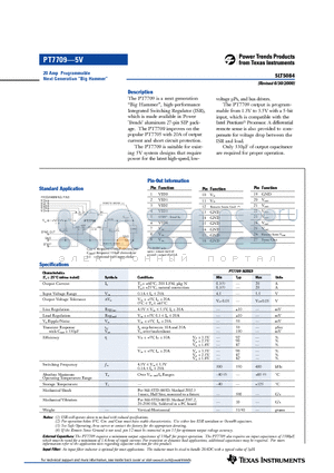 PT7709 datasheet - 20 Amp Programmable Next Generation Big Hammer