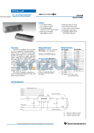 PT7712 datasheet - 20-A Low-Voltage Programmable Integrated Switching Regulator