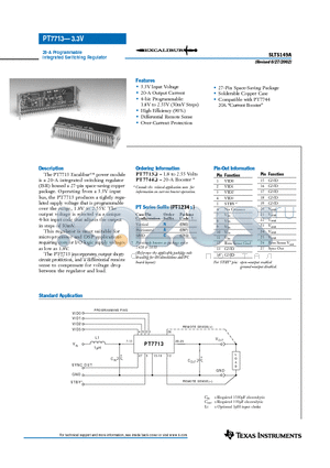 PT7713 datasheet - 20-A Programmable Integrated Switching Regulator