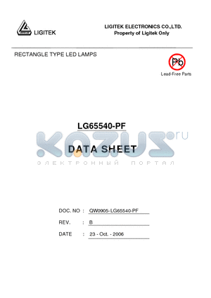 LG65540-PF datasheet - RECTANGLE TYPE LED LAMPS