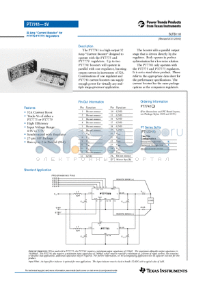 PT7741 datasheet - 32 Amp Current Booster for PT7775/PT7779 Regulators