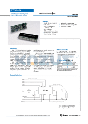 PT7761-5V datasheet - 40-A Programmable Integrated Switching Regulator Module