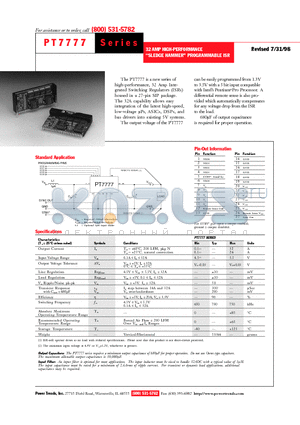 PT7777 datasheet - 32 AMP HIGH-PERFORMANCE SLEDGE HAMMER PROGRAMMABLE ISR