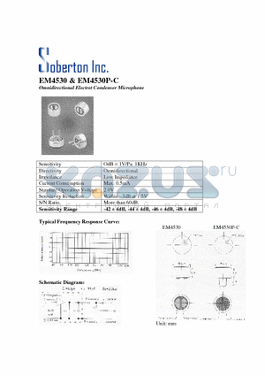 EM4530P-C datasheet - Omnidirectional Electret Condenser Microphone