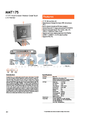 MMT175 datasheet - Built-in internal microphone/2W stereo speakers