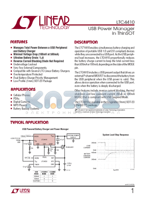 LTC4410 datasheet - USB Power Manager in ThinSOT