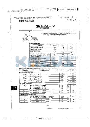 MMT4261 datasheet - RF TRANSISTOR