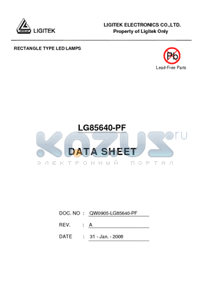 LG85640-PF datasheet - RECTANGLE TYPE LED LAMPS
